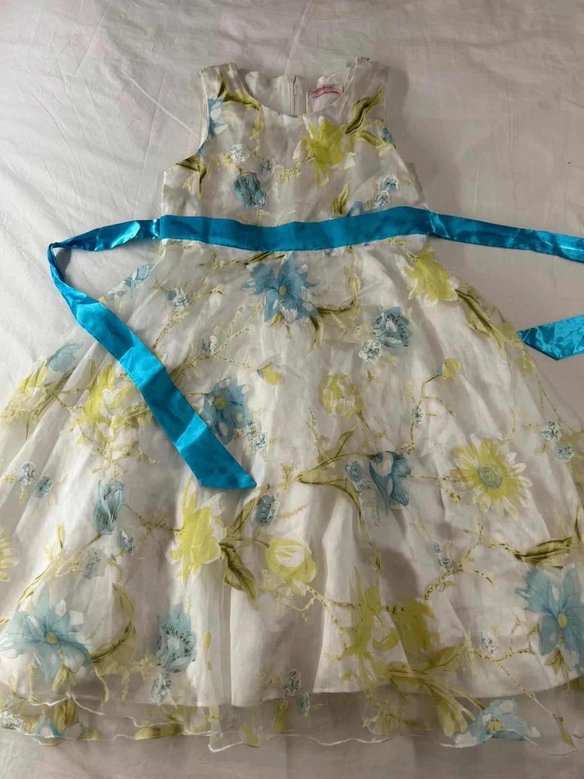 Witte en blauwe vintage sunboree jurk – photo 3